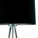 Tripod Floor Lamp With Black Fabric Drum Shade - Silver - HomeRoots - Floor Lamps - Elite Enclave Home