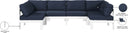 Nizuc - Outdoor Patio 6 Piece Modular Sectional With White Frame - Meridian Furniture - Stationary Sectionals- Elite Enclave Home