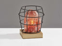 Himalayan Salt Accent Lamp With Cage Shade - Black