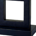 Open Square Table Lamp With White Rectangle Shade - Bronze