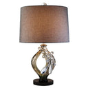 Faux Crystal Glam Accent Table Lamp - Brown And Gold