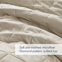 Phoebe - Full/Queen Diamond Quilted Ruffle Edge Comforter Set - Neutral