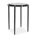 Kennington - Round Glass Accent Table - Black / Brass / Bronze