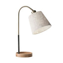 Metal Desk Table Lamp With White Shade - Natural Brown