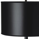 Minimalist Metal Table Lamp With Black Classic Drum Shade - Black