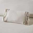 Hanae - Embroidered Oblong Decorative Pillow - White - N Natori - Throw Pillows - Elite Enclave Home