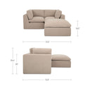 Cates - Nook Modular Sectional - Pebble - Moe's Home Collection - Stationary Sectionals - Elite Enclave Home