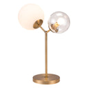 Metal Bedside Table Lamp With Clear Globe Shade - Copper