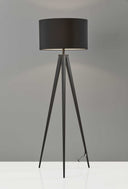 62" Tripod Floor Lamp With Black Drum Shade - Black - HomeRoots - Floor Lamps - Elite Enclave Home