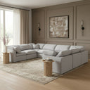 Indulge - Linen 8 Piece Modular Sectional - Meridian Furniture - Stationary Sectionals - Elite Enclave Home