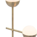 Metal Bedside Table Lamp With Off - White Globe Shade - Brass - HomeRoots - Table Lamps - Elite Enclave Home