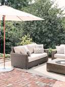 Coronado - Loveseat, With Self Welt - Canvas Flax / Dark Brown