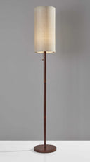 Solid Wood Traditional Shaped Floor Lamp With Drum Shade - Brown / Beige - HomeRoots - Floor Lamps - Elite Enclave Home