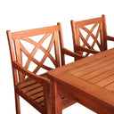 Patio Arm Chair With Decorative Back - Brown