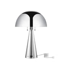 Iron USB Table Lamp With Silver Metallic Dome Shade - Silver Metallic