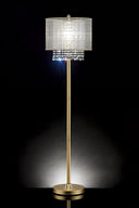 Novelty Floor Lamp With White Drum Shade - Gold - HomeRoots - Floor Lamps - Elite Enclave Home