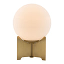 37" Metal Bedside Table Lamp With Off-White Globe Shade - Brass
