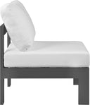 Meridian Nizuc Outdoor Patio Armless Chair – modular design with waterproof fabric cushions and aluminum frame