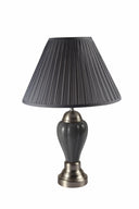 Metal Urn Table Lamp With Gray Empire Shade - Gray And Silver