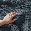 Chunky Double Knit - Handmade Throw - Indigo - Madison Park - Throws - Elite Enclave Home