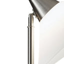 Elemental Metal Torchiere With White Cone Shade - Brushed Steel - HomeRoots - Floor Lamps - Elite Enclave Home