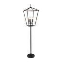 Three Light Floor Lamp With Black Geometric Shade - Black - HomeRoots - Floor Lamps - Elite Enclave Home