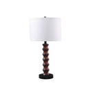 Polyresin Indents Table Lamp With White Shade - Dark Cherry
