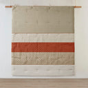 Greer - 7 Piece Color Block Stripe Comforter Set With Throw Pillows - Orange