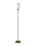 Metal Floor Lamp With White Opal Wine Glass Shade - Brass - HomeRoots - Floor Lamps - Elite Enclave Home