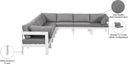 Nizuc - Outdoor Patio 8 Piece Modular Sectional With White Frame - Meridian Furniture - Stationary Sectionals- Elite Enclave Home