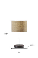 Metal Wood Wireless Charging Table Lamp - Matte Black