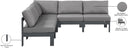 Nizuc - Outdoor Patio 5 Piece Modular Sectional With Gray Frame - Meridian Furniture - Stationary Sectionals- Elite Enclave Home
