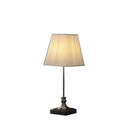 Bedside Table Lamp With White Empire Shade - Silver
