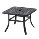 Square Metal Outdoor Bistro Table With Umbrella Hole - Black