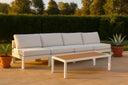 Nizuc - Outdoor Patio 4 Seat Armless Modular Sofa With White Frame - Meridian Furniture - Stationary Sectionals- Elite Enclave Home