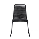 23" Metal Outdoor Dining Chair (Set of 2) - Black