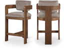 Sacha - Velvet Stool With Brown Base - Meridian Furniture - Counter Height (24" - 27") - Elite Enclave Home