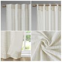 Colt - Room Darkening Metallic Printed Poly Fabric Rod Pocket/Back Tab Window Panel Pair - White/Gold - 510 Design - Curtain Sets - Elite Enclave Home