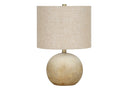 Concrete Round Table Lamp With Beige Drum Shade - Beige - HomeRoots - Table Lamps - Elite Enclave Home