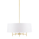 Presidio - 5 - Light White Drum Shade Chandelier - Gold / White - Hampton Hill - Chandeliers - Elite Enclave Home