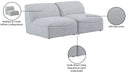 Miramar - 2 Seat Armless Modular Sofa - Meridian Furniture - Stationary Sectionals - Elite Enclave Home
