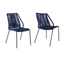 Metal Outdoor Dining Chair (Set of 2) - Blue