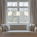 Elegenza - 6 - Light Chandelier With Fabric Drum Shades - Chrome - Hampton Hill - Chandeliers - Elite Enclave Home