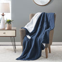 Heated Throw Blanket - Blue - Ultra Soft - Serta - Heated Throws- Elite Enclave Home