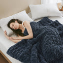 Ruched Fur - Throw - Slate Blue - Madison Park - Throws - Elite Enclave Home