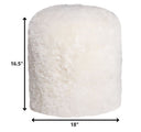 Short Hair Sheepskin Stump Pouf - White