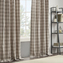 Anaheim - 50x108" Plaid Rod Pocket And Back Tab Curtain Panel With Fleece Lining - Brown - Madison Park - Curtains & Drapes - Elite Enclave Home