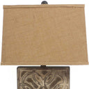 Vintage With Khaki Linen Shade Table Lamp - Brown
