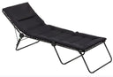 Steel Outdoor Chaise Lounge With Black Cushion - Black