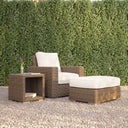 Coronado - Ottoman, With Self Welt - Canvas Flax / Dark Brown